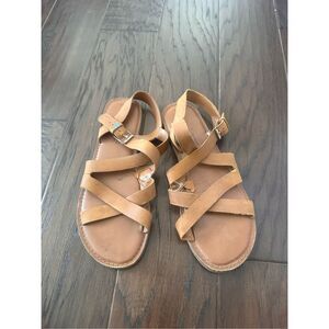 Toms Tan Leather Sandals